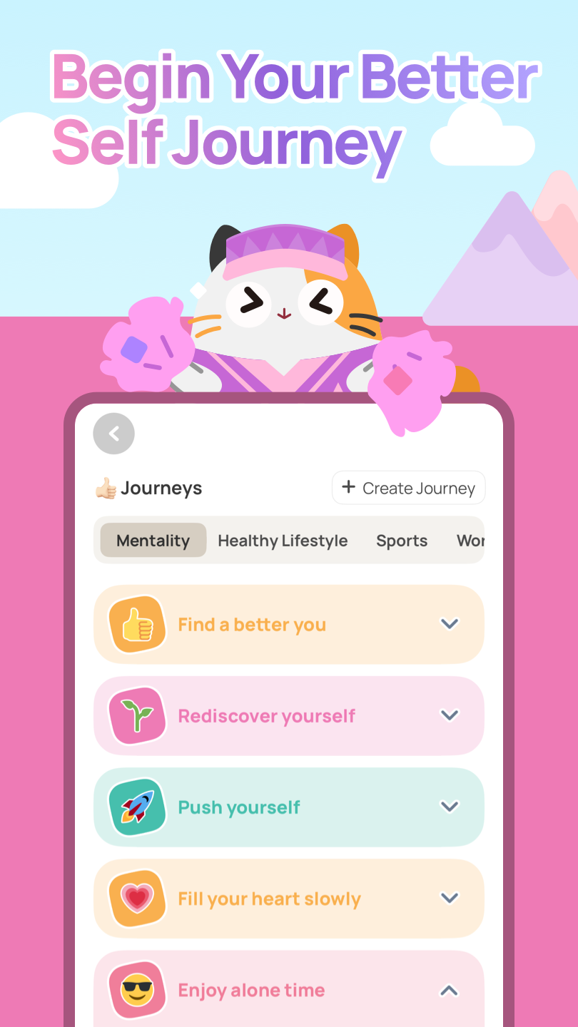 اسکرین شات 4 برنامه Catzy: Self-Care Journey