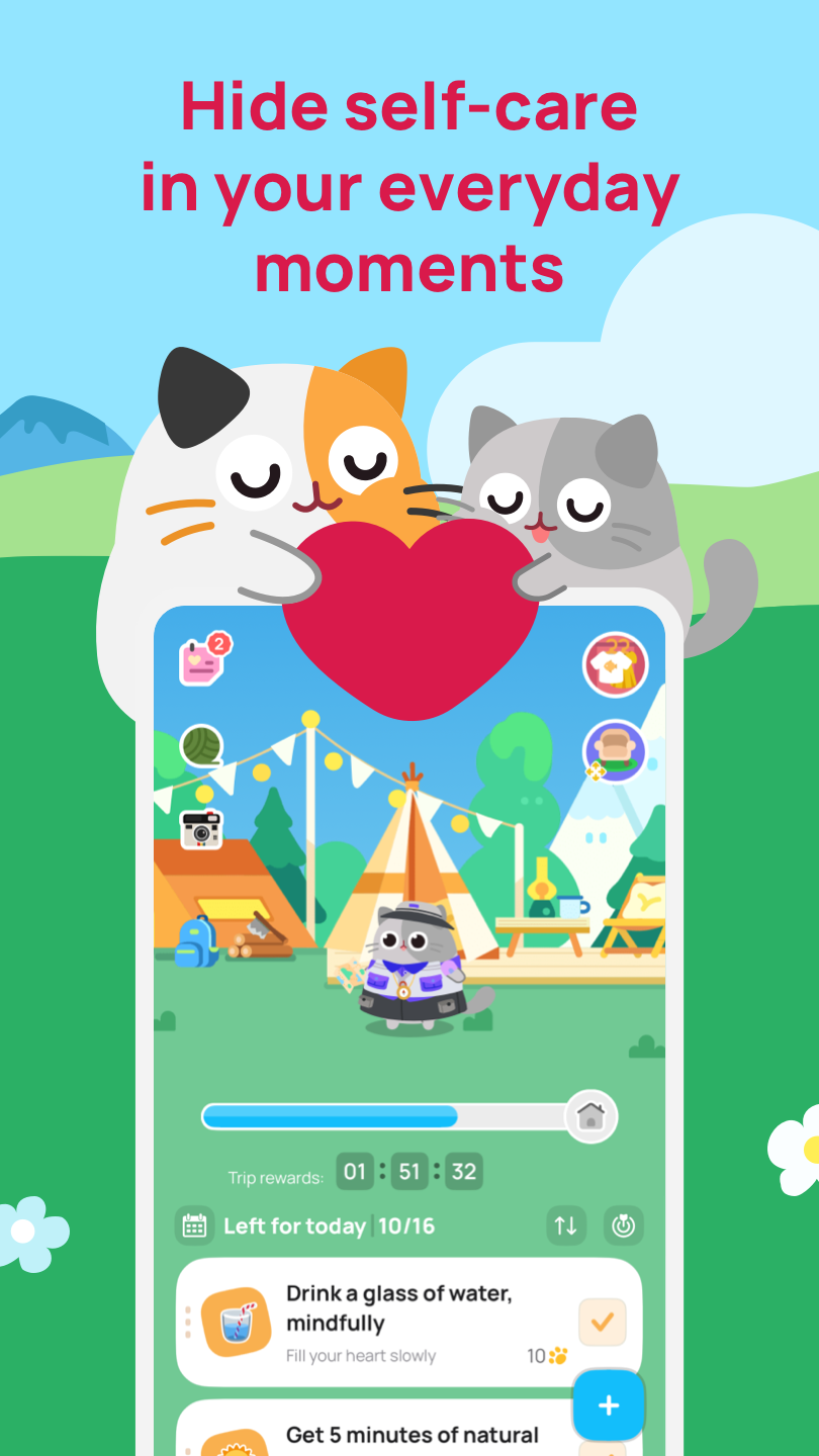 اسکرین شات 2 برنامه Catzy: Self-Care Journey