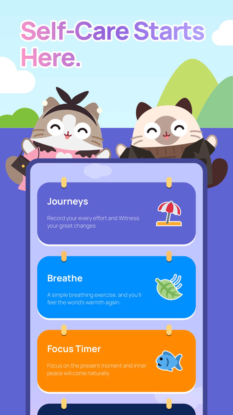اسکرین شات 6 برنامه Catzy: Self-Care Journey