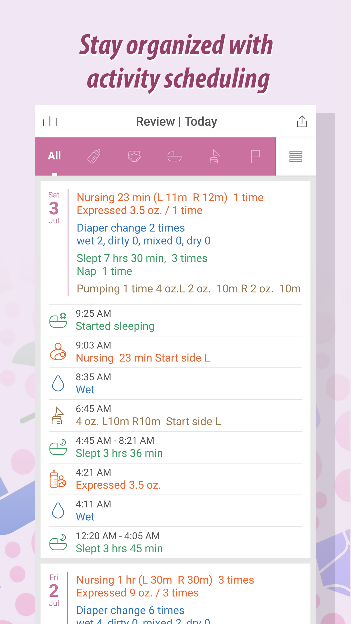 اسکرین شات 2 برنامه Baby Tracker - Newborn Log
