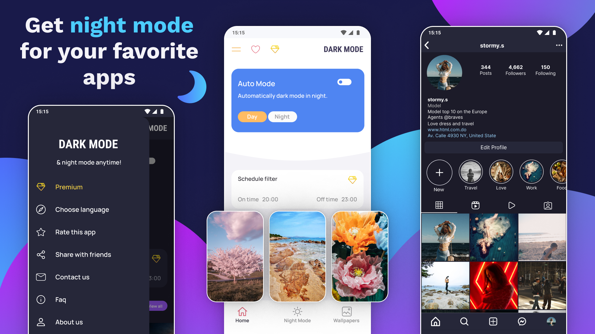 اسکرین شات 5 برنامه Dark Mode: Night Mode All Apps