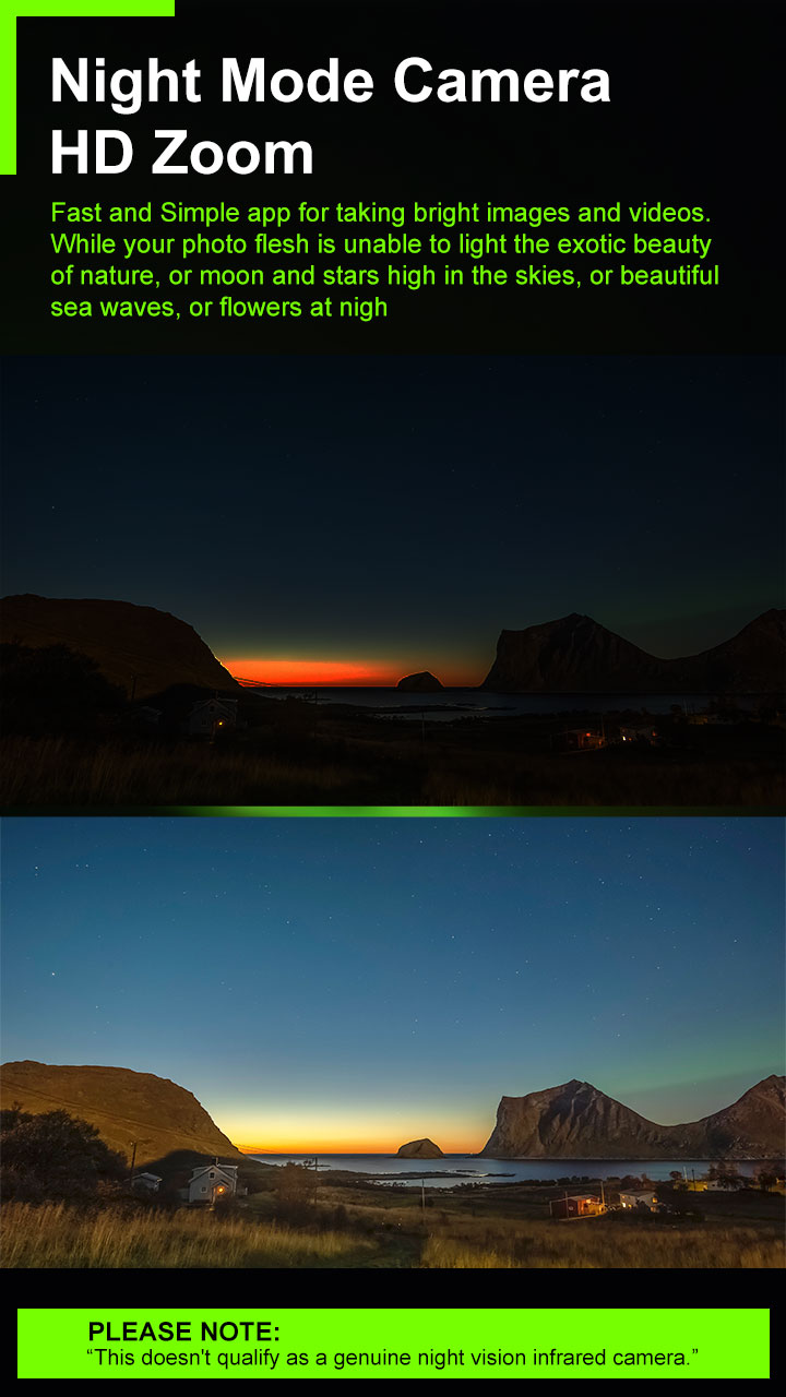 اسکرین شات 3 برنامه Night Mode Camera HD Zoom