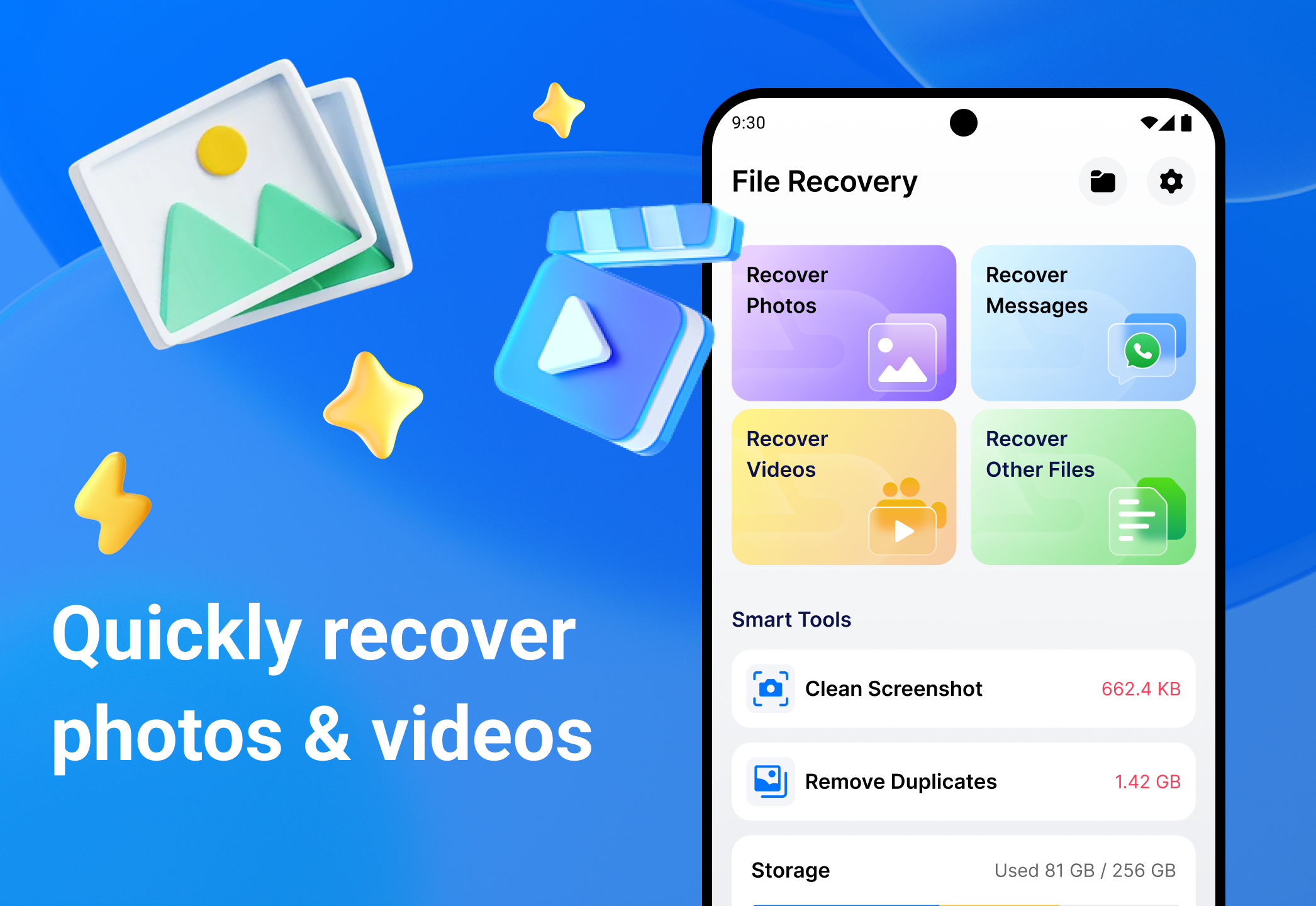 اسکرین شات 1 برنامه All Recovery - Photos, Videos