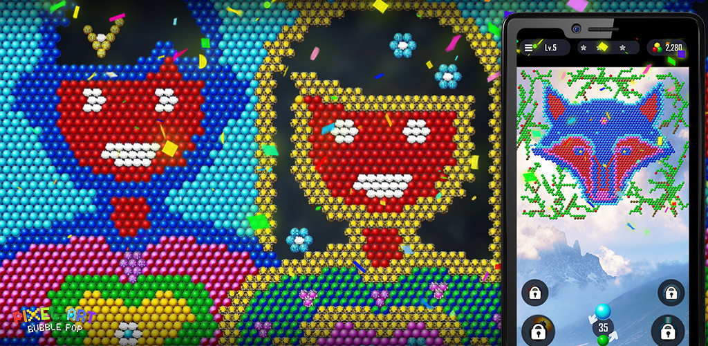 اسکرین شات 2 بازی Bubble Pop - Pixel Art Blast