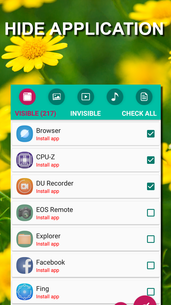 اسکرین شات 1 برنامه Hide application - Hide app