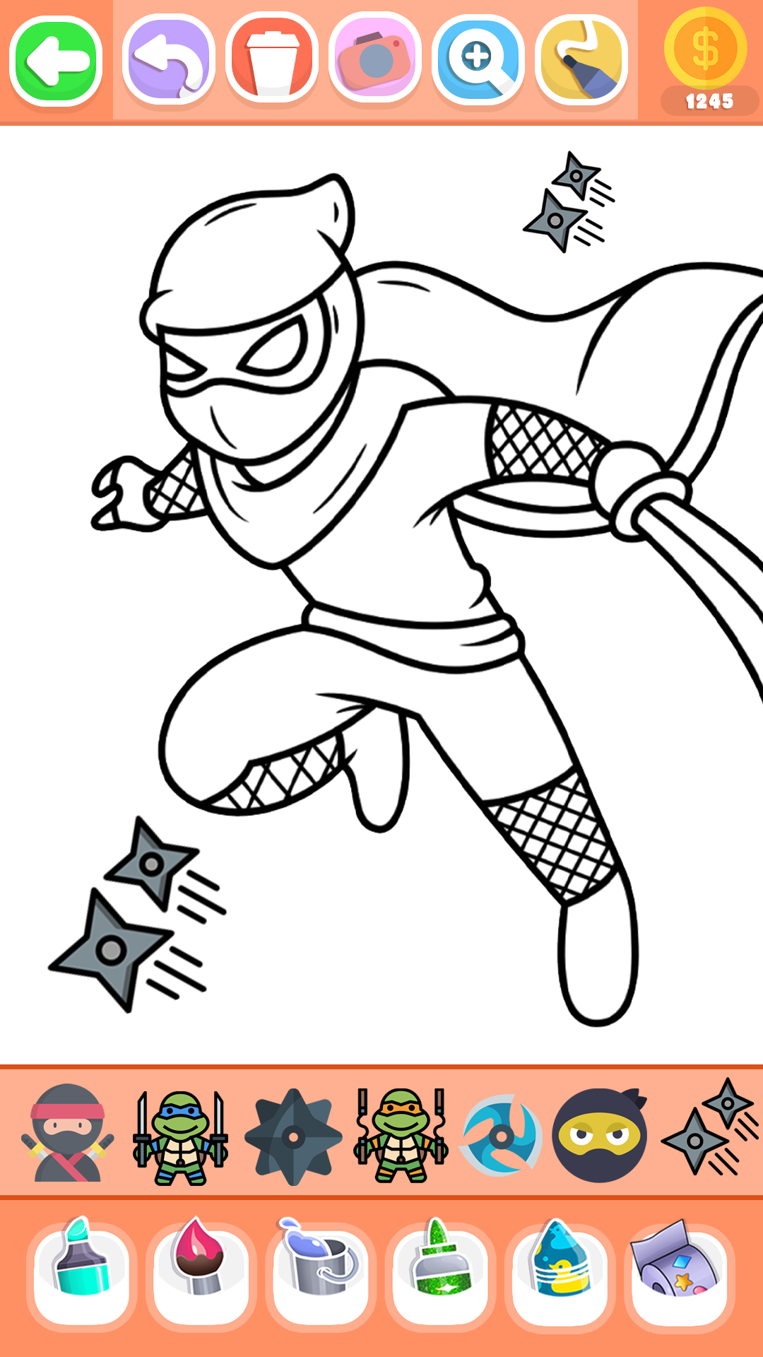 اسکرین شات 1 بازی Boys Ninja Coloring & Memory