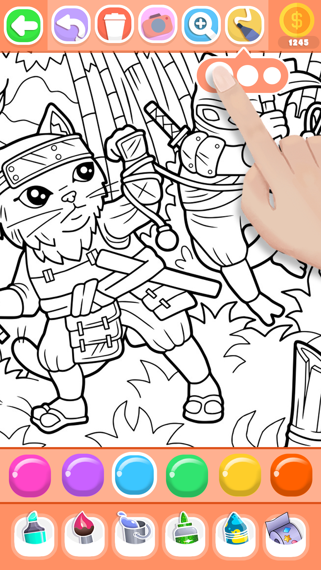 اسکرین شات 4 بازی Boys Ninja Coloring & Memory