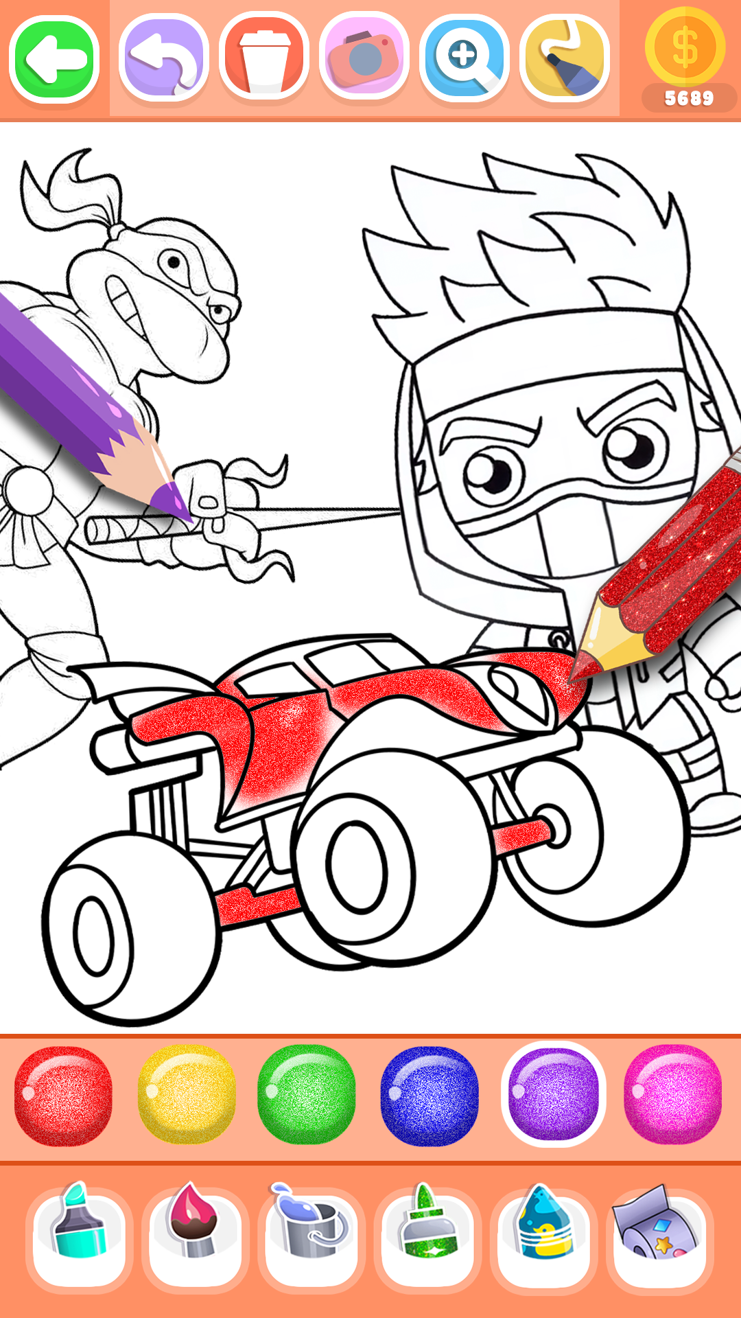 اسکرین شات 3 بازی Boys Ninja Coloring & Memory