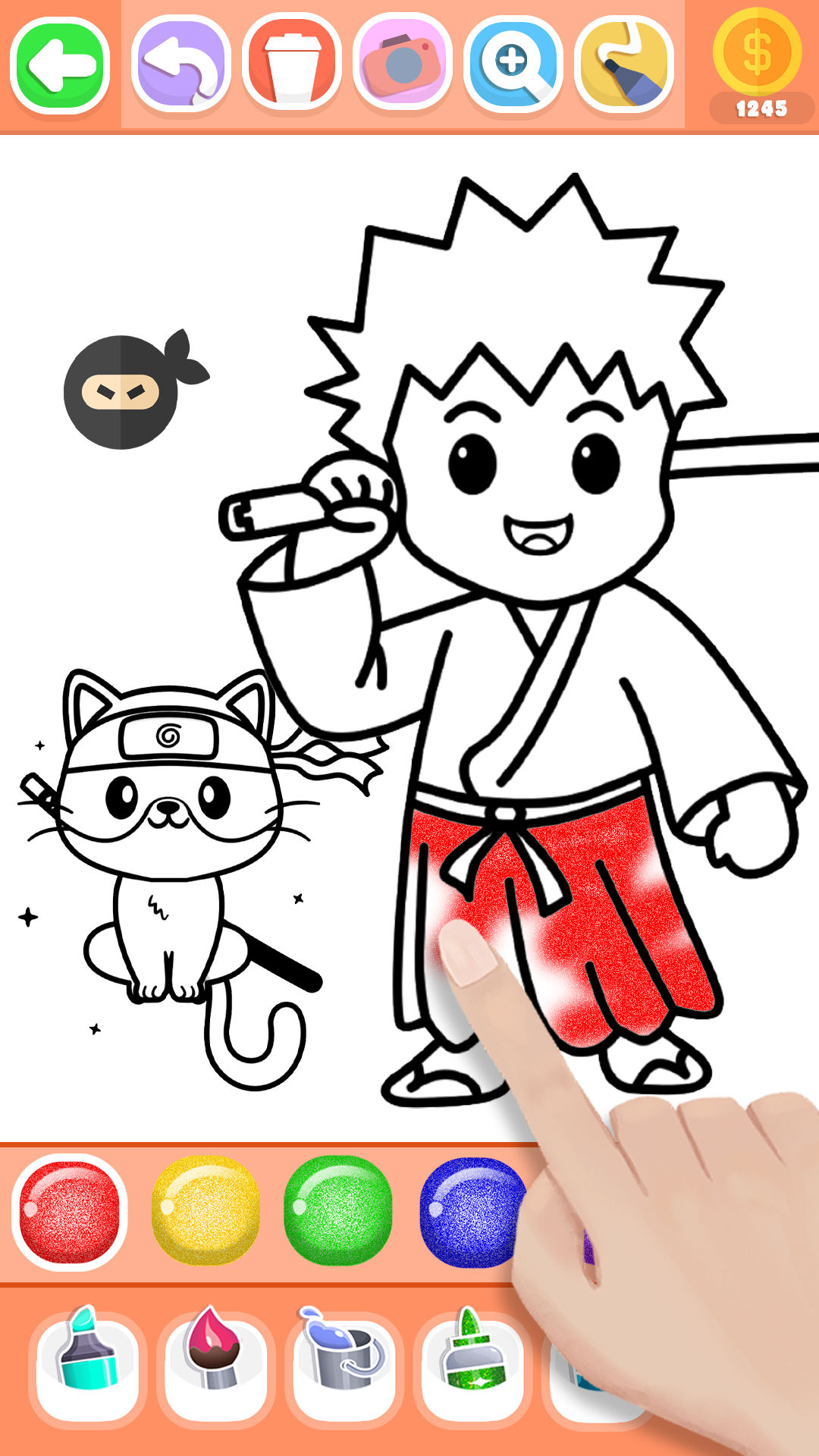 اسکرین شات 2 بازی Boys Ninja Coloring & Memory