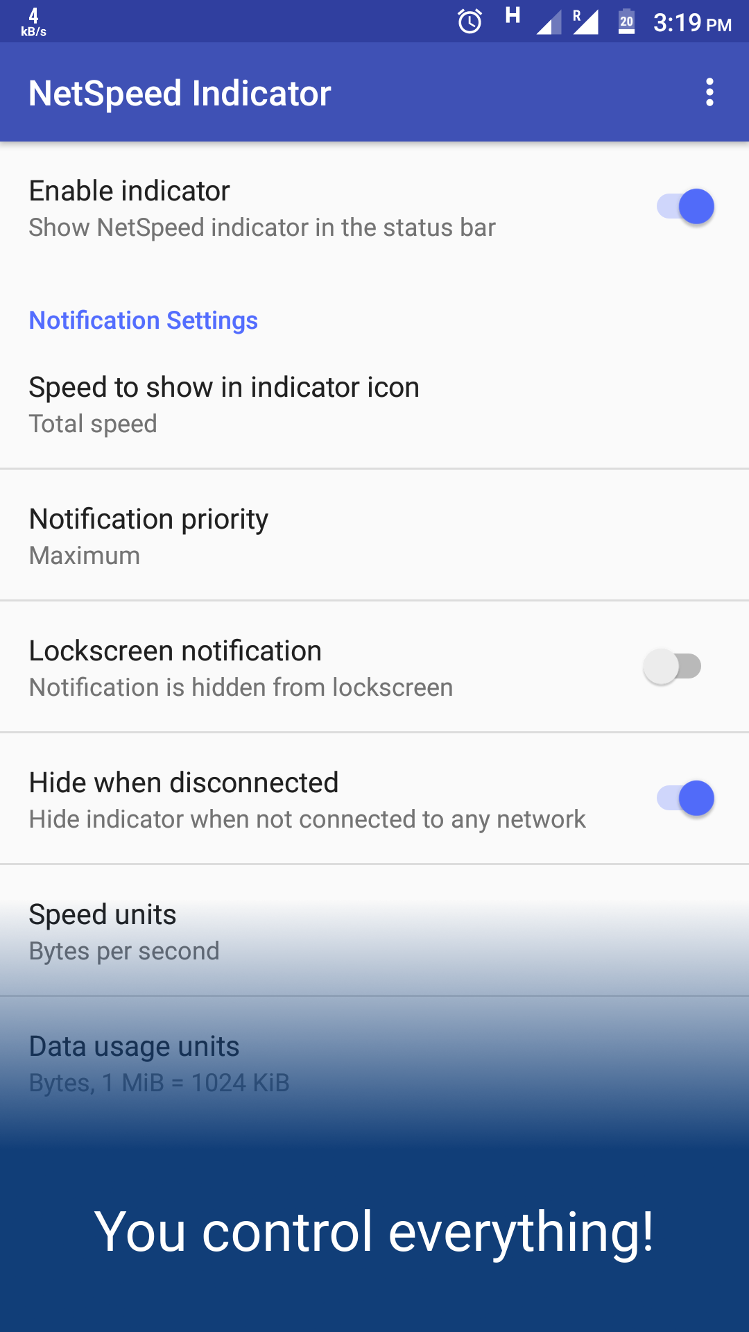 اسکرین شات 4 برنامه NetSpeed Indicator