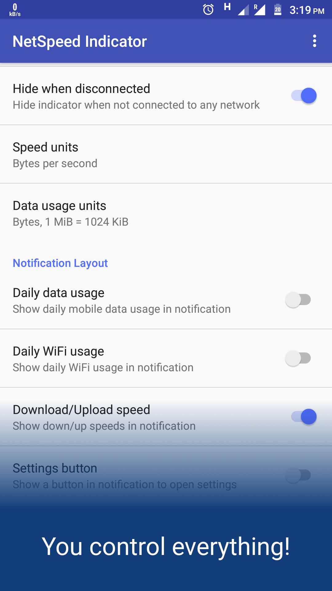 اسکرین شات 5 برنامه NetSpeed Indicator