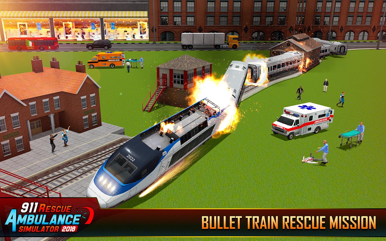 اسکرین شات 1 بازی 911 Ambulance Rescue City Sim