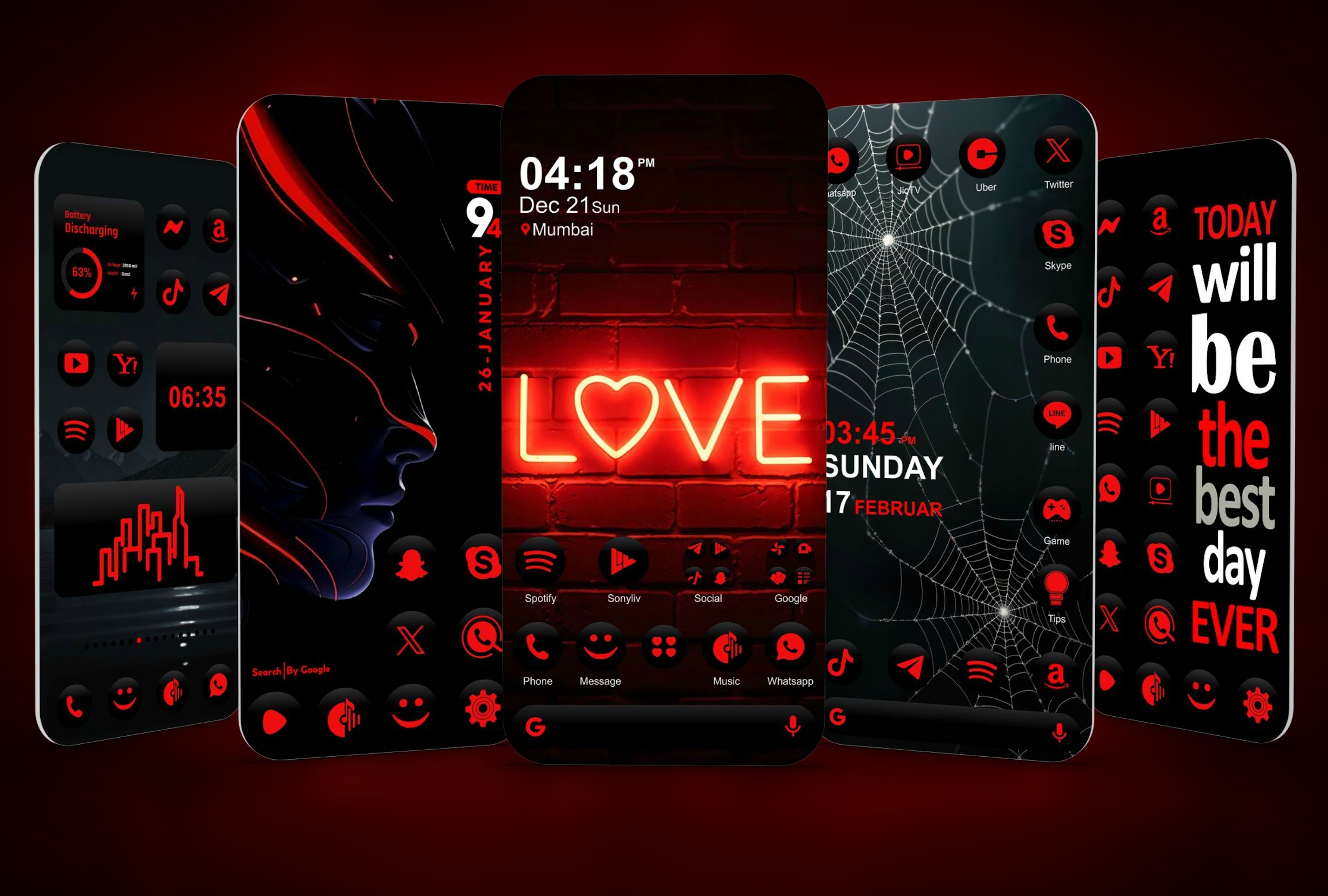 اسکرین شات 3 برنامه Red Icon Pack