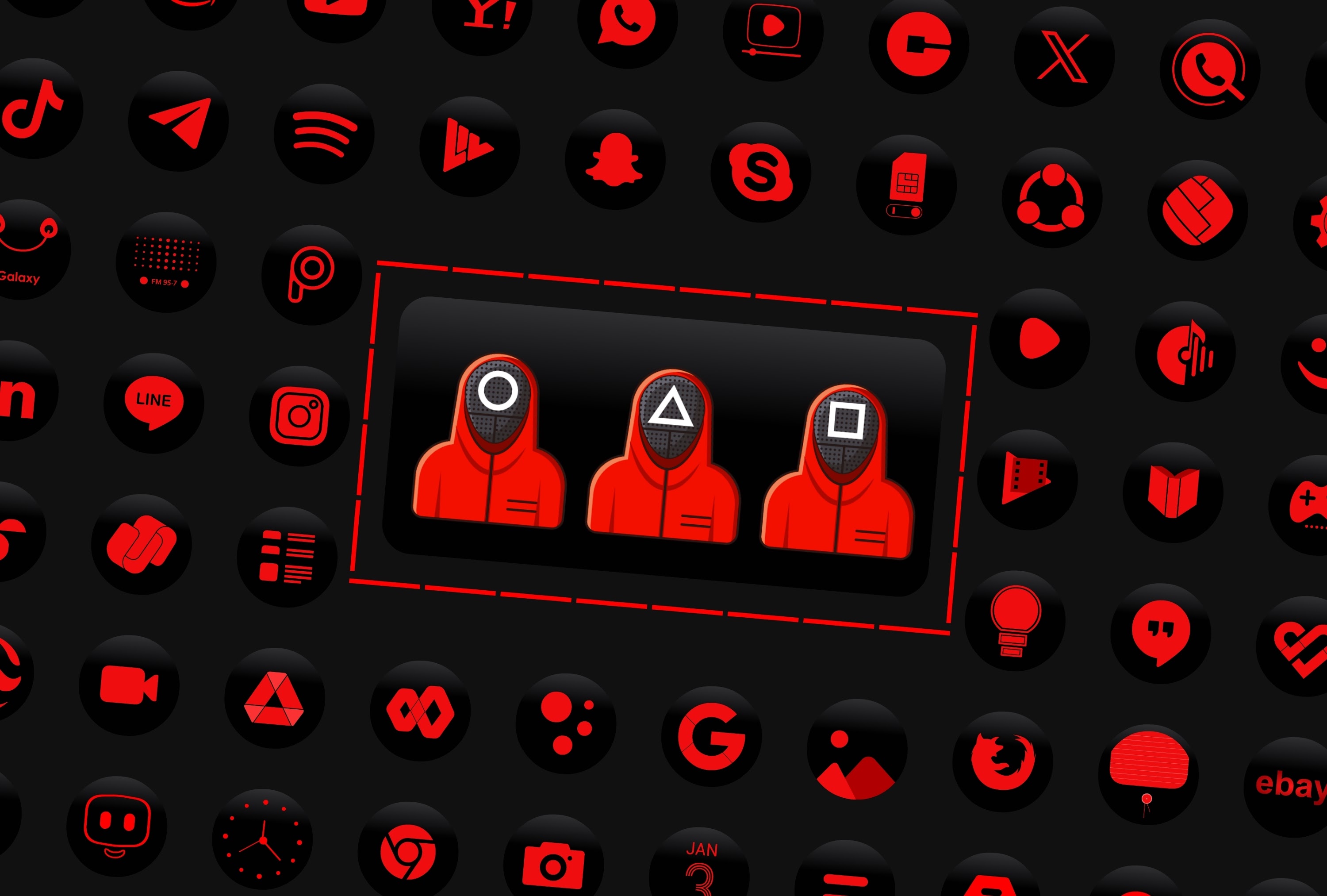 اسکرین شات 6 برنامه Red Icon Pack