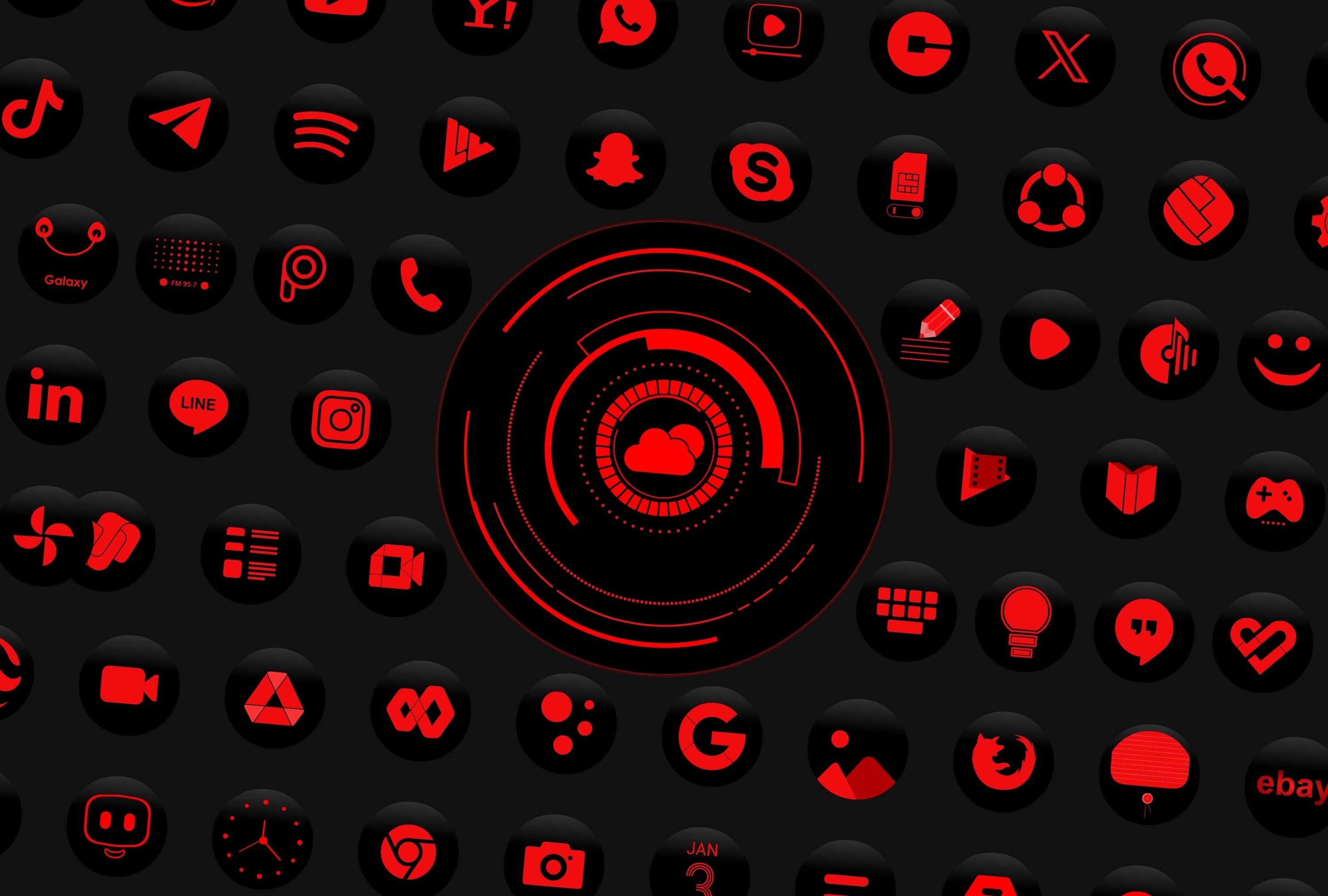 اسکرین شات 2 برنامه Red Icon Pack