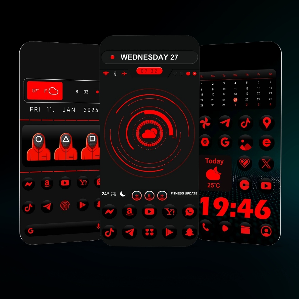 اسکرین شات 1 برنامه Red Icon Pack