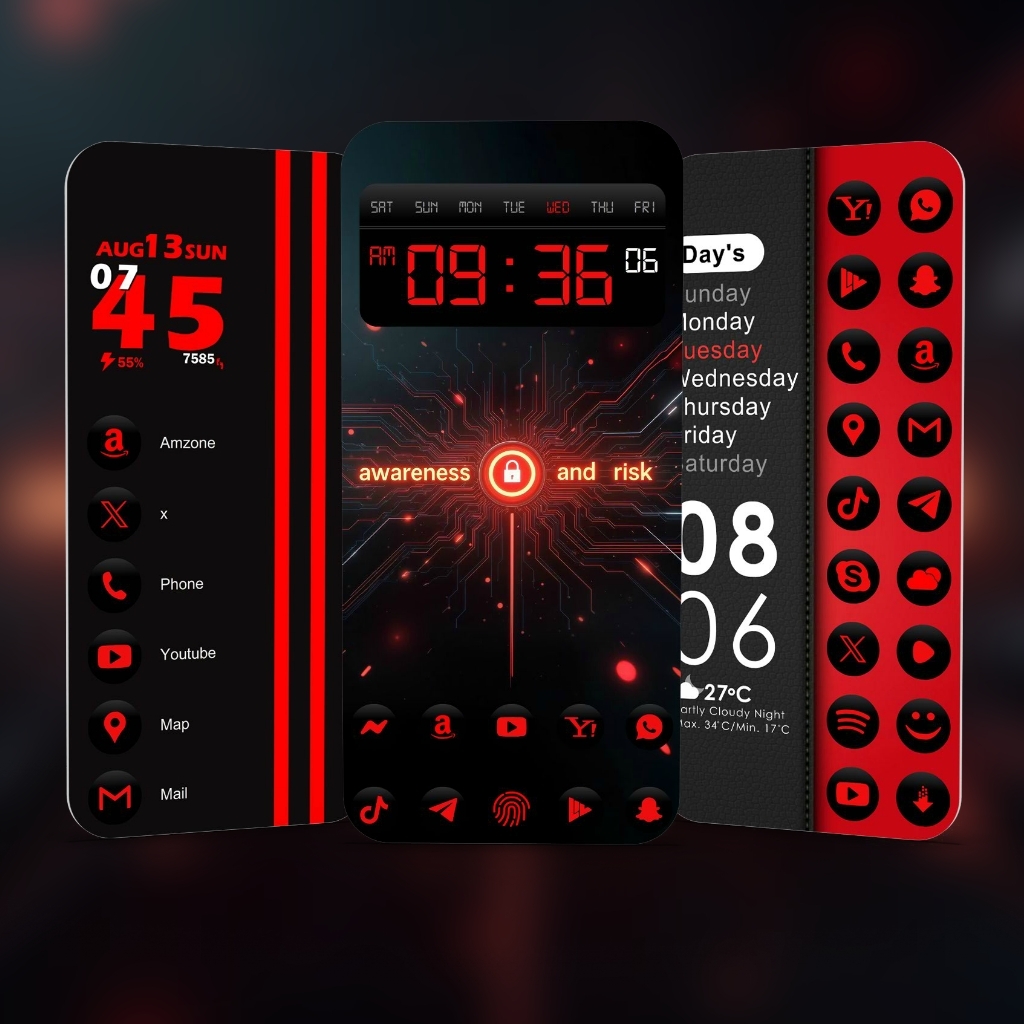 اسکرین شات 4 برنامه Red Icon Pack