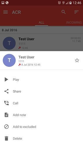 اسکرین شات 2 برنامه Call Recorder - ACR
