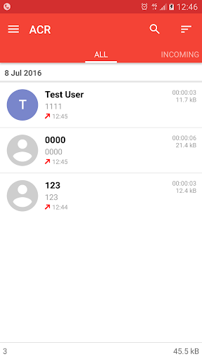 اسکرین شات 1 برنامه Call Recorder - ACR