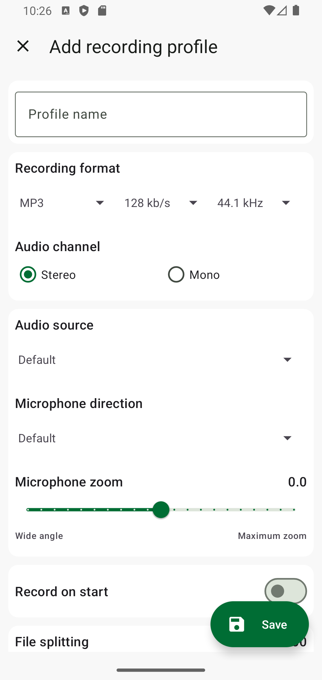 اسکرین شات 4 برنامه ASR Voice Recorder
