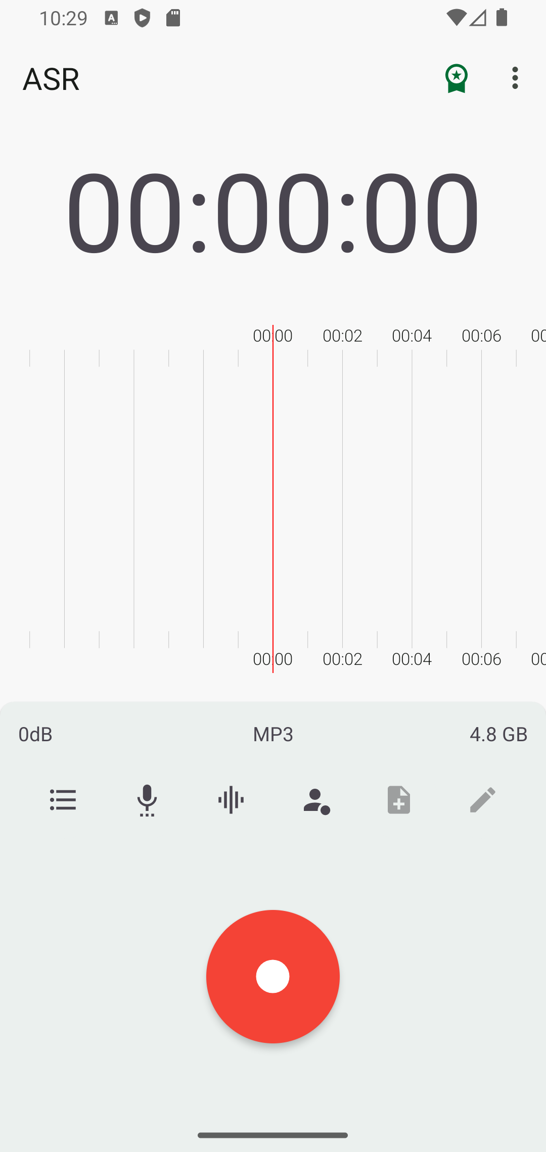 اسکرین شات 1 برنامه ASR Voice Recorder