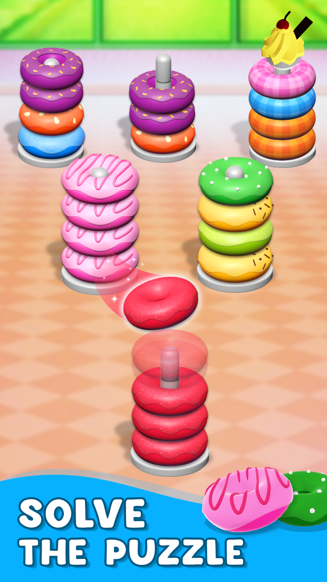اسکرین شات 1 بازی Hoop Stack - Donut Color Sort