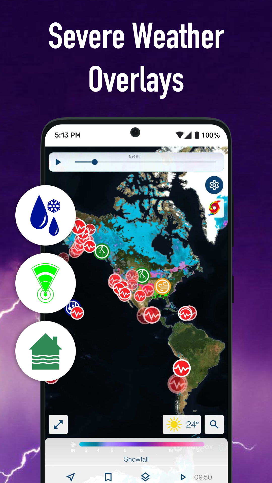 اسکرین شات 5 برنامه Weather Hi-Def Radar