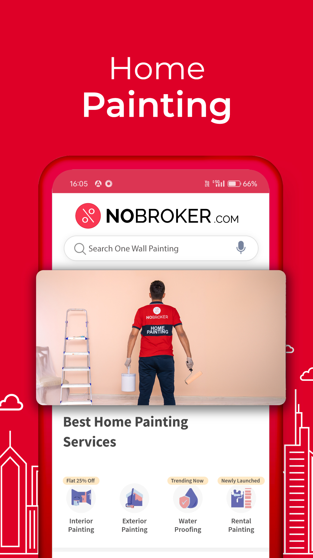 اسکرین شات 1 برنامه NoBroker Painting & Cleaning