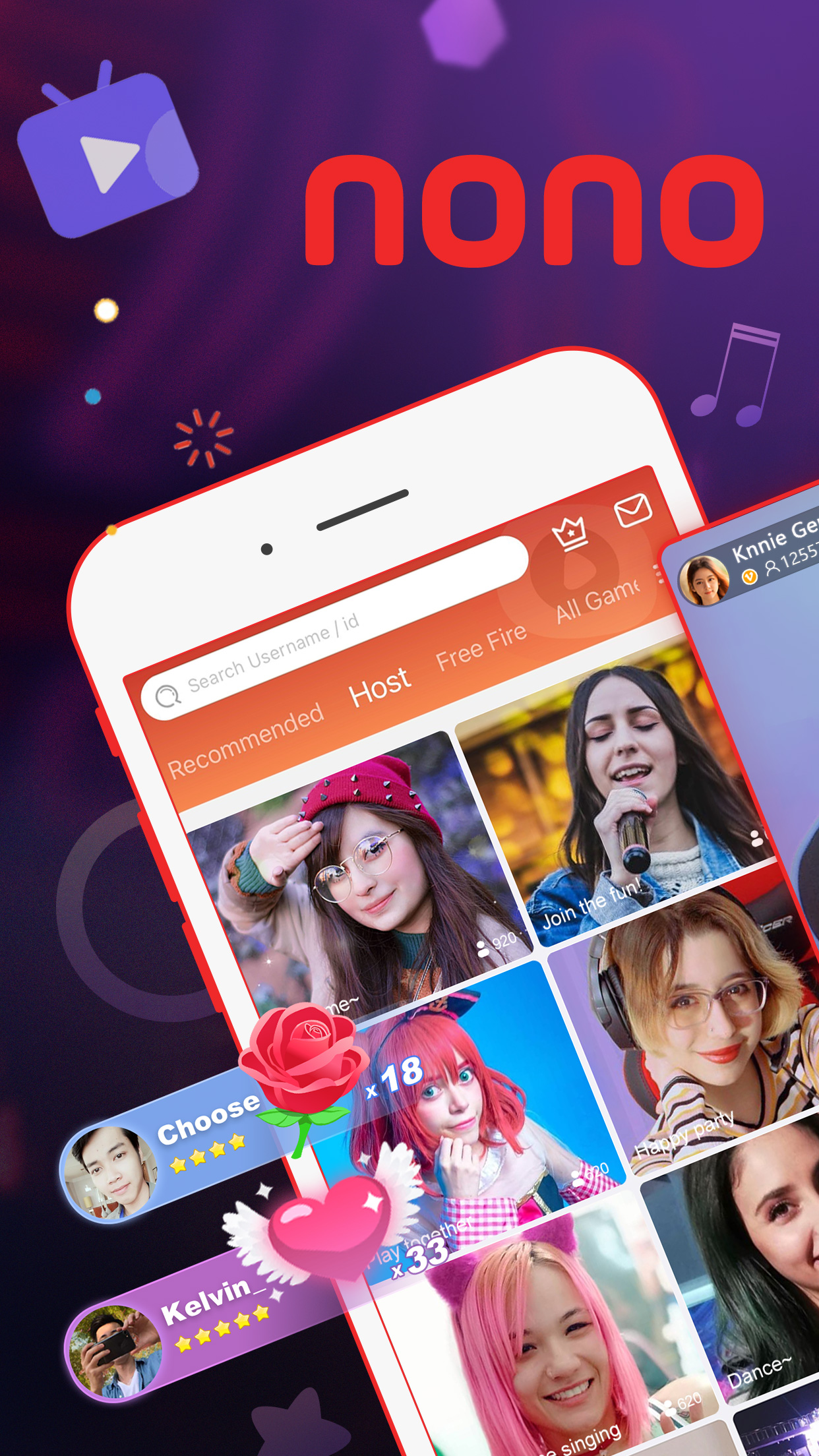 اسکرین شات 1 برنامه Nonolive - Live Streaming