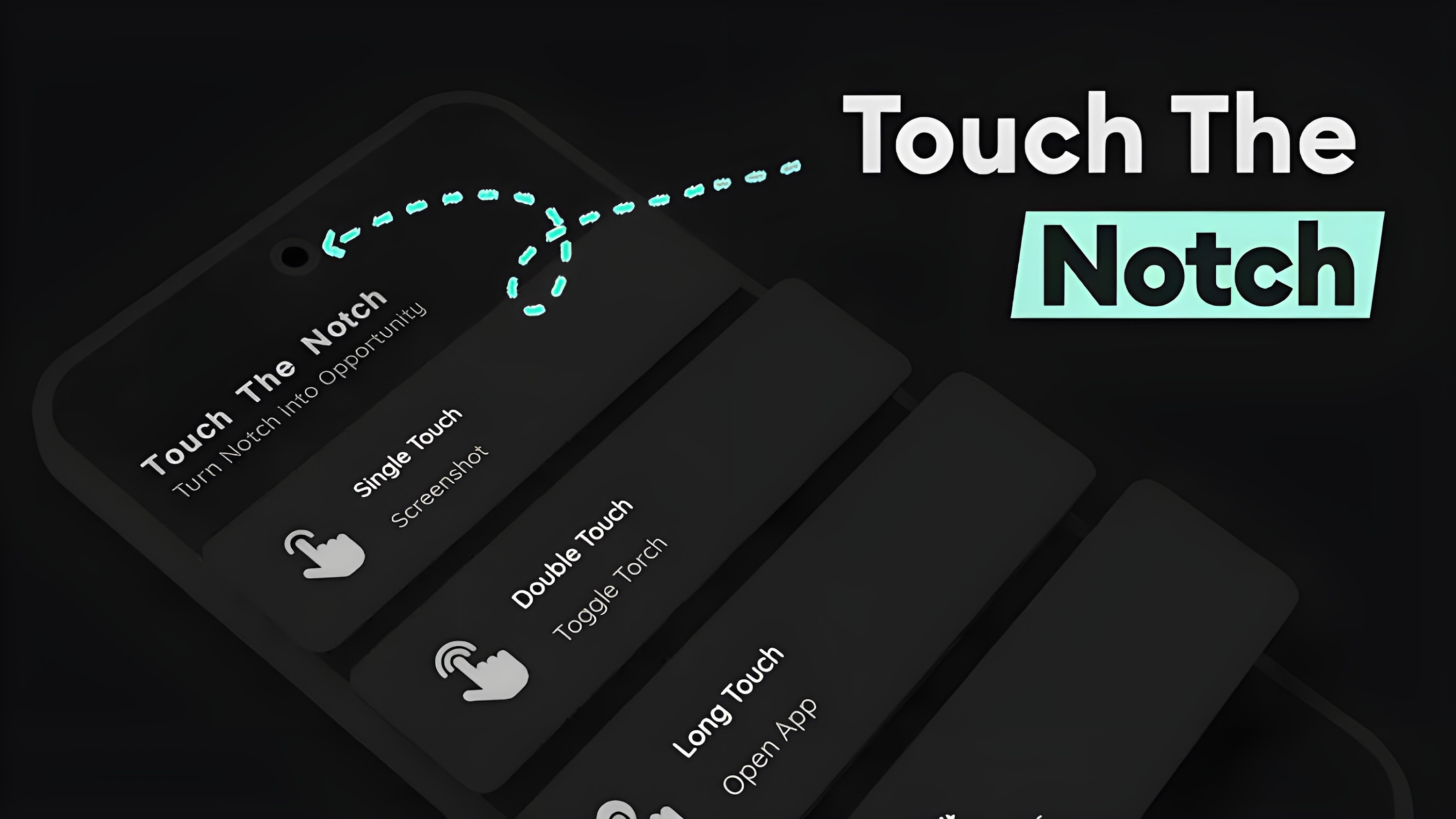 اسکرین شات 1 برنامه Touch The Notch - Action Notch