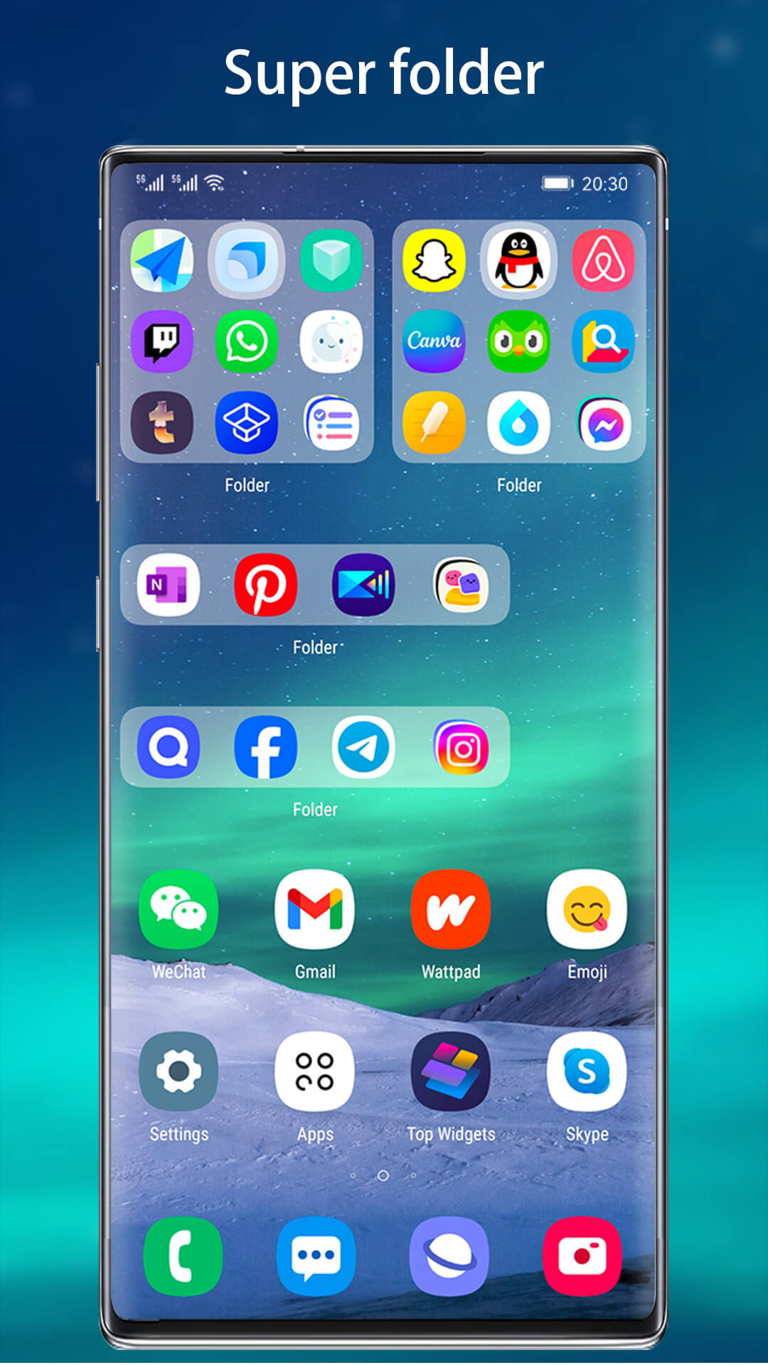 اسکرین شات 4 برنامه Cool Note20 Launcher Galaxy UI