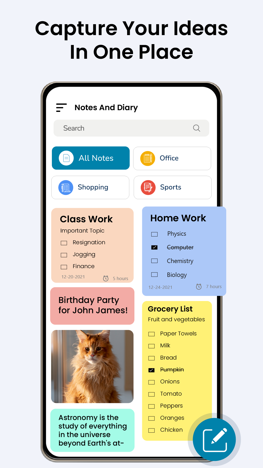 اسکرین شات 1 برنامه Notes Notepad - Reminder App