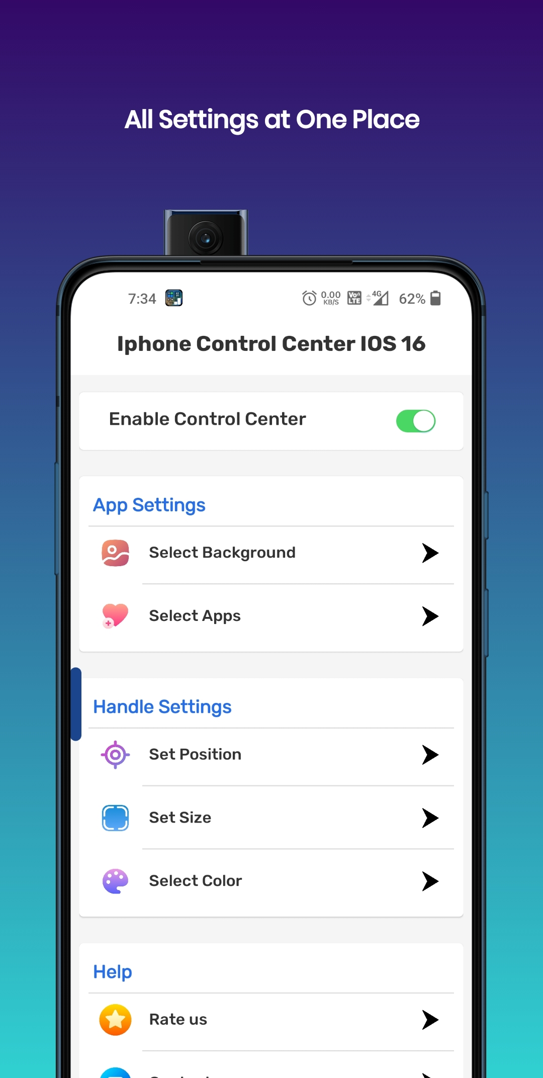 اسکرین شات 3 برنامه iPhone Control Center iOS 16