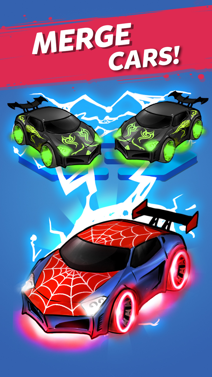 اسکرین شات 1 بازی Merge Neon Car: Idle Car Merge