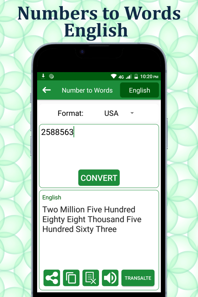 اسکرین شات 2 برنامه Numbers to Words Converter