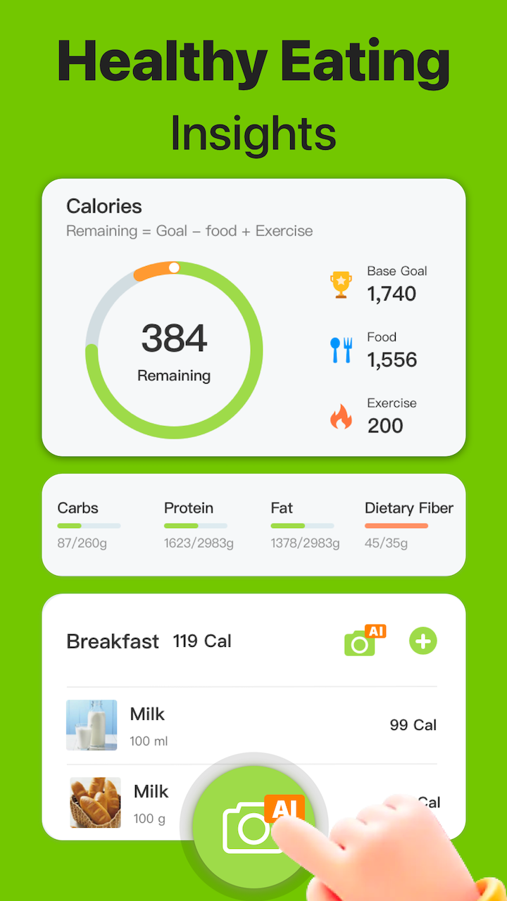 اسکرین شات 4 برنامه Cal Pal -AI Calorie Tracker
