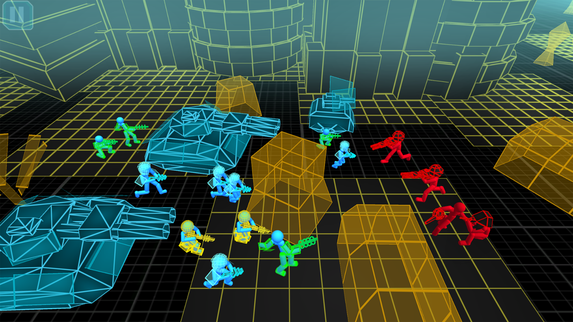 اسکرین شات 3 بازی Stickman Simulator: Neon Tank