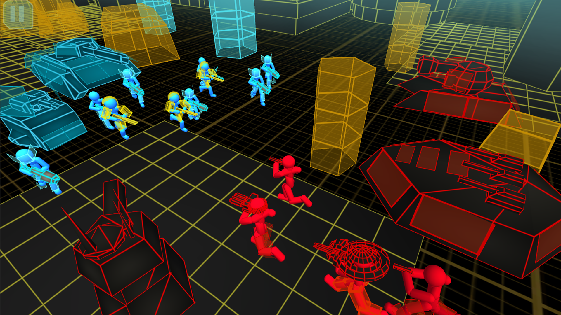 اسکرین شات 4 بازی Stickman Simulator: Neon Tank