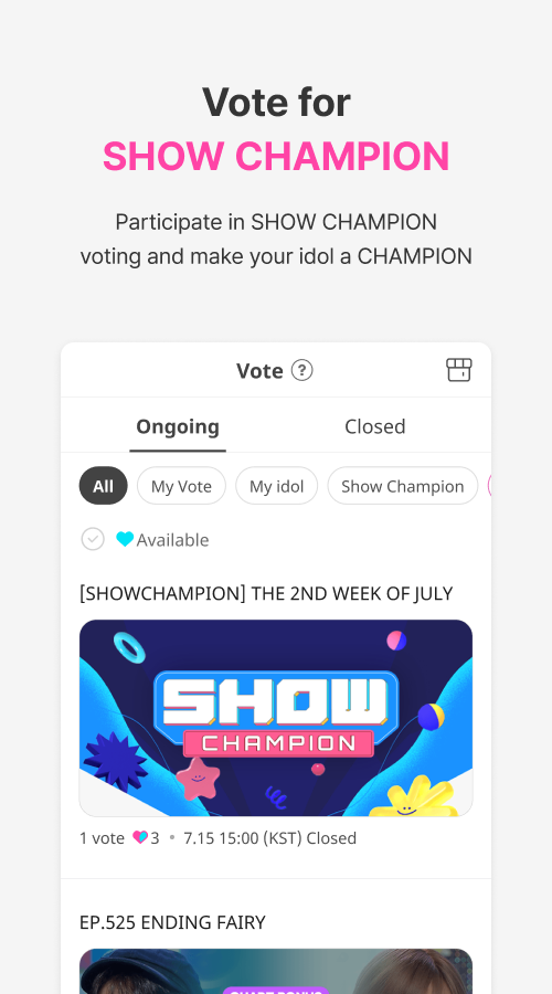 اسکرین شات 1 برنامه IDOLCHAMP