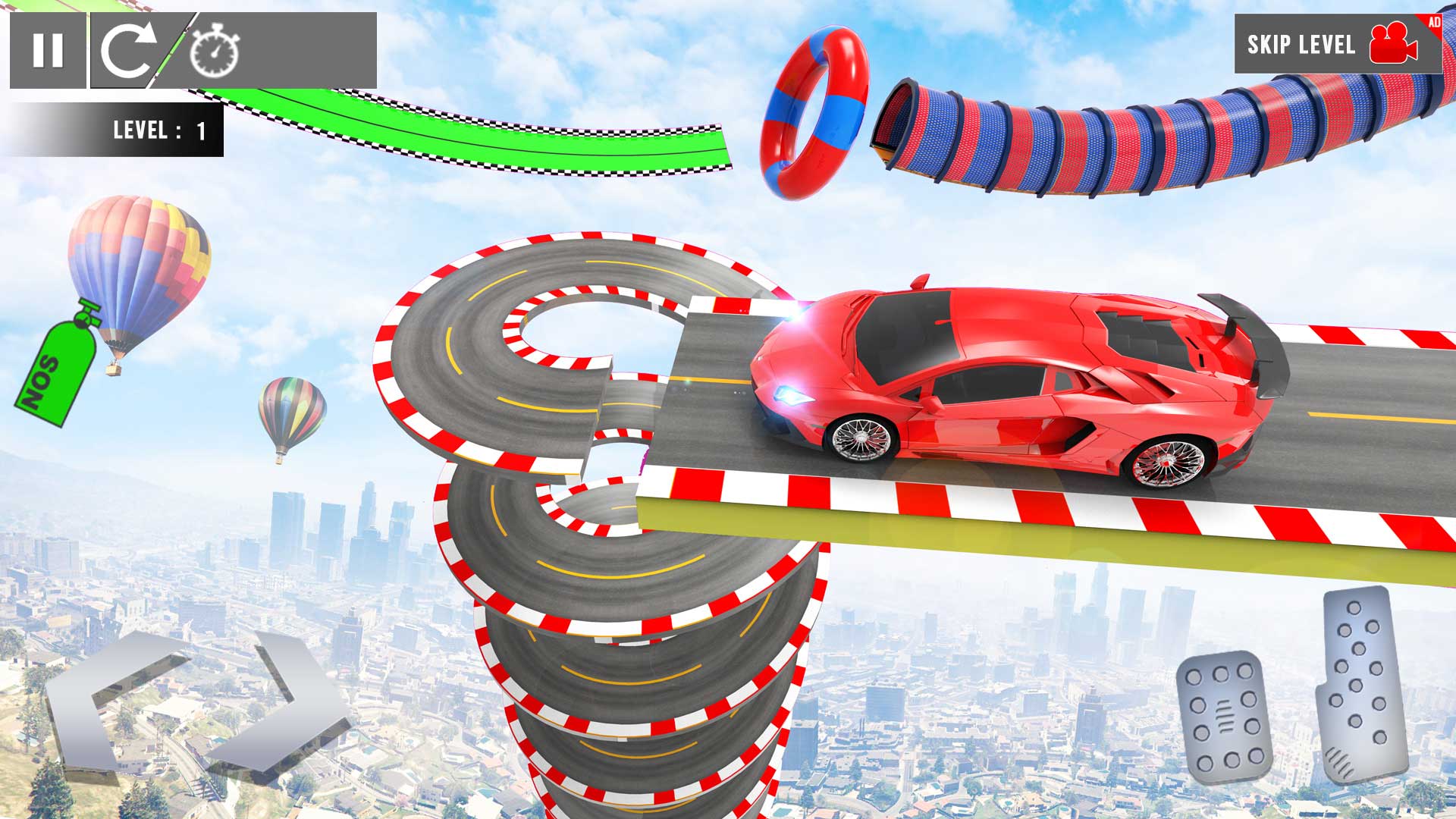اسکرین شات 1 برنامه Crazy Car Stunt: Car Games 3D