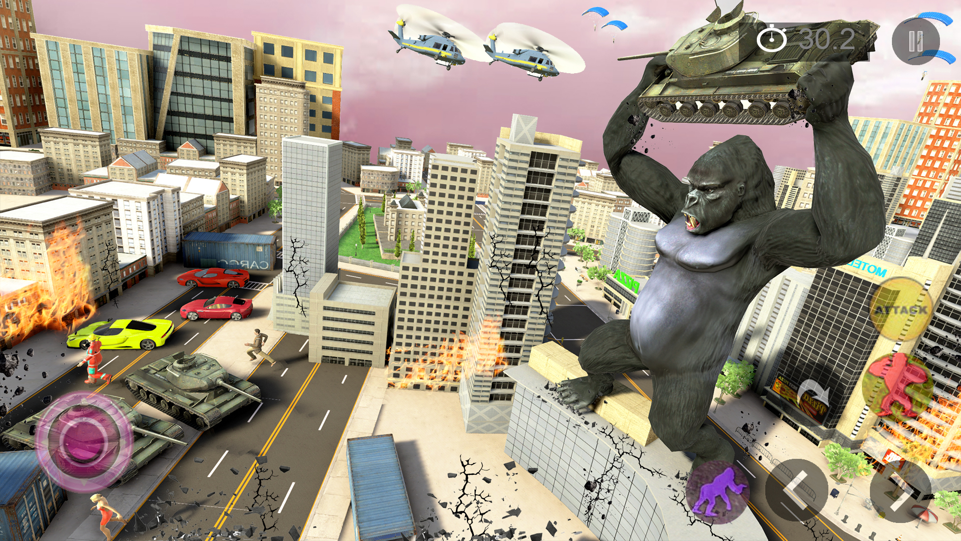 اسکرین شات 4 برنامه King Kong Game: gorilla games