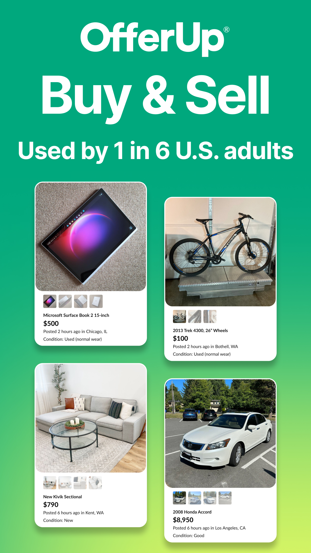 اسکرین شات 1 برنامه OfferUp: Buy. Sell. Simple.