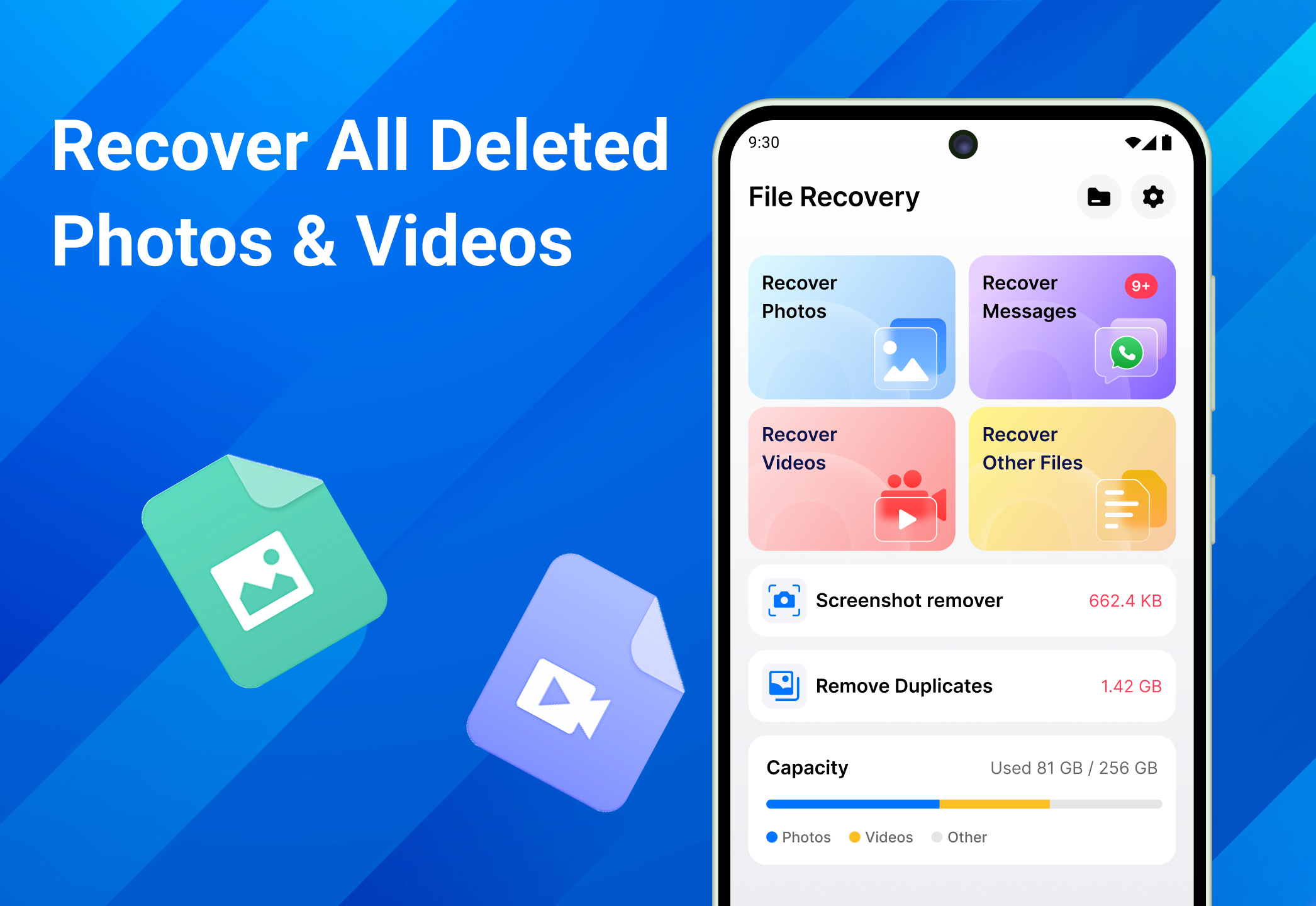 اسکرین شات 1 برنامه All Recovery - Photos, Videos