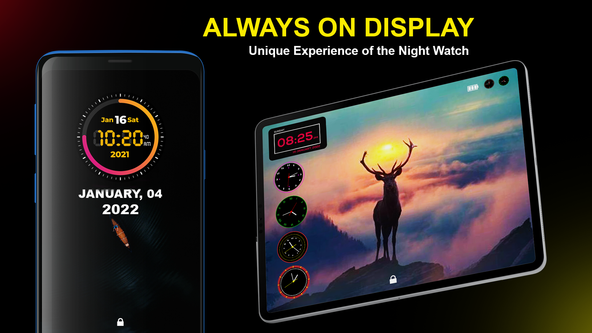 اسکرین شات 5 برنامه Lock Screen Clock Live