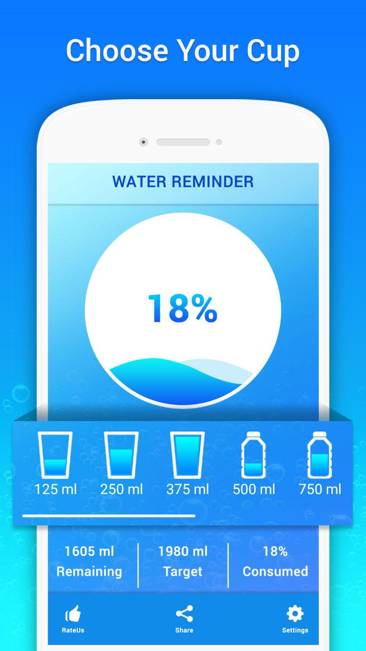 اسکرین شات 4 برنامه Drink Water Tracker & Reminder