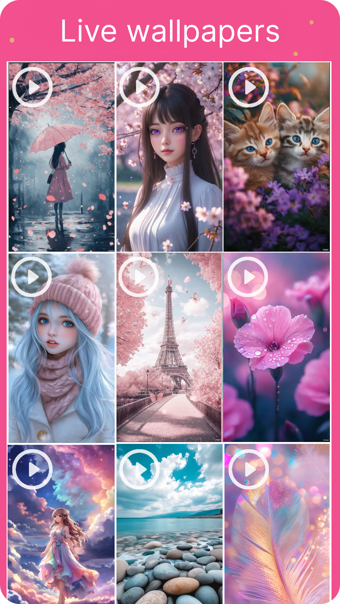 اسکرین شات 2 برنامه Cute Girly Wallpapers