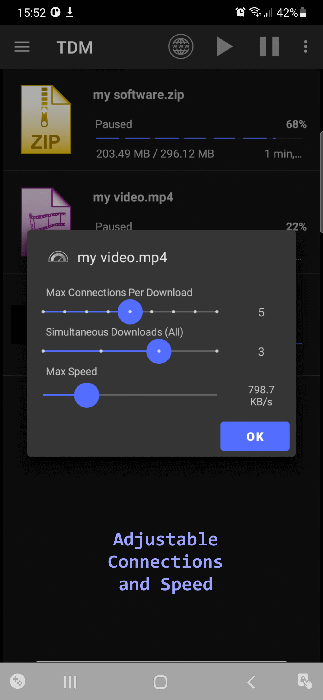 اسکرین شات 4 برنامه Turbo Download Manager
