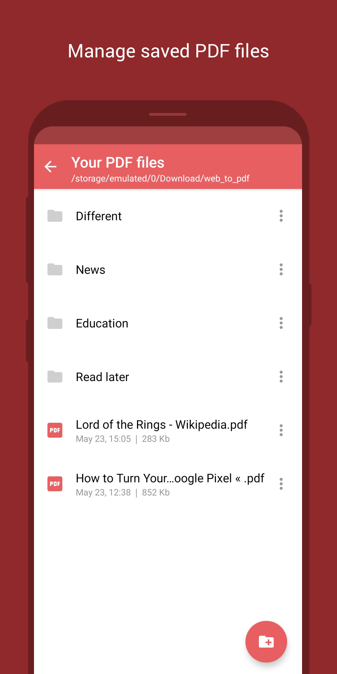 اسکرین شات 5 برنامه Web to PDF Converter