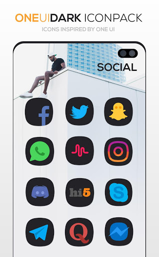اسکرین شات 5 برنامه ONE UI DARK Icon Pack : S10