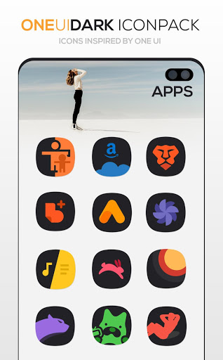 اسکرین شات 4 برنامه ONE UI DARK Icon Pack : S10